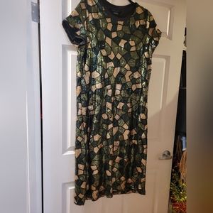 Camo patterned sequin dress